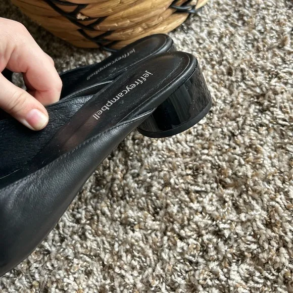 Jefferey Campbell Novit Black Leather Mule Loafers