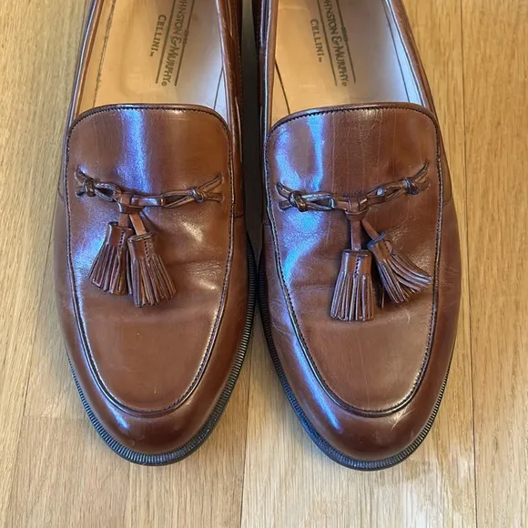 Johnston &amp; Murphy Tassel Brown Loafers Men’s Size 10W wide