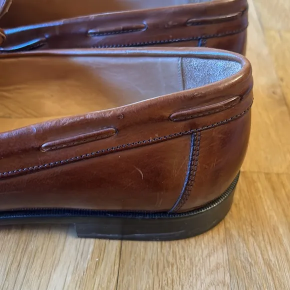 Johnston &amp; Murphy Tassel Brown Loafers Men’s Size 10W wide