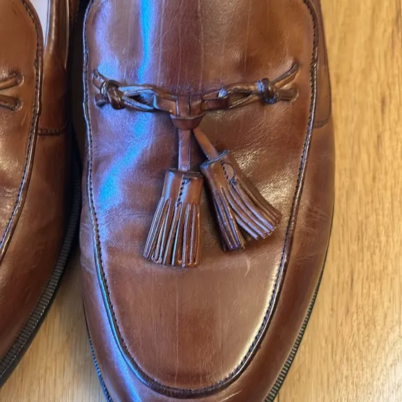 Johnston &amp; Murphy Tassel Brown Loafers Men’s Size 10W wide