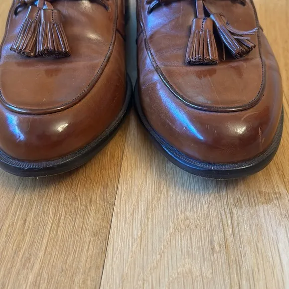Johnston &amp; Murphy Tassel Brown Loafers Men’s Size 10W wide