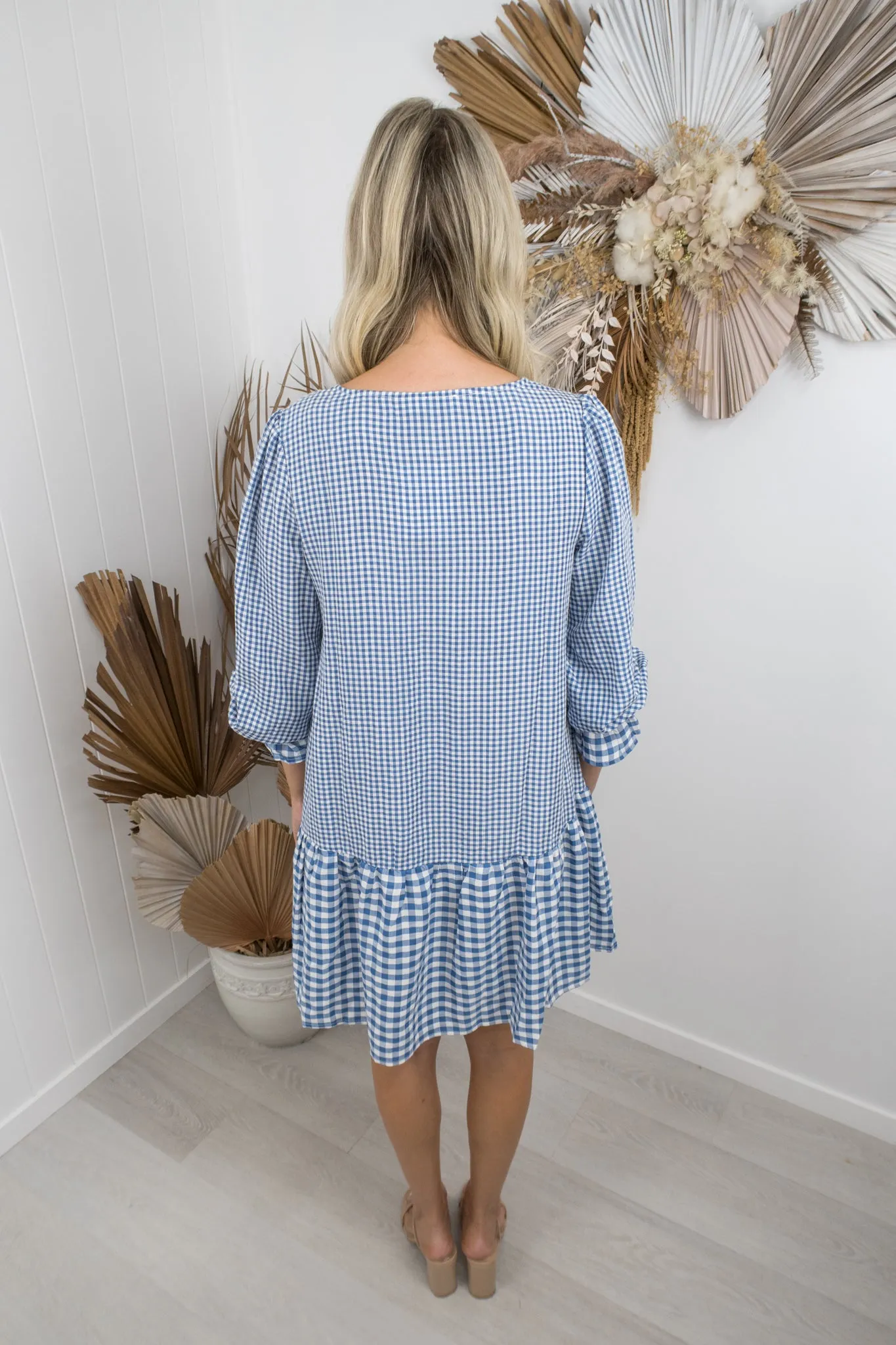 Josie Dress -Navy/blue gingham