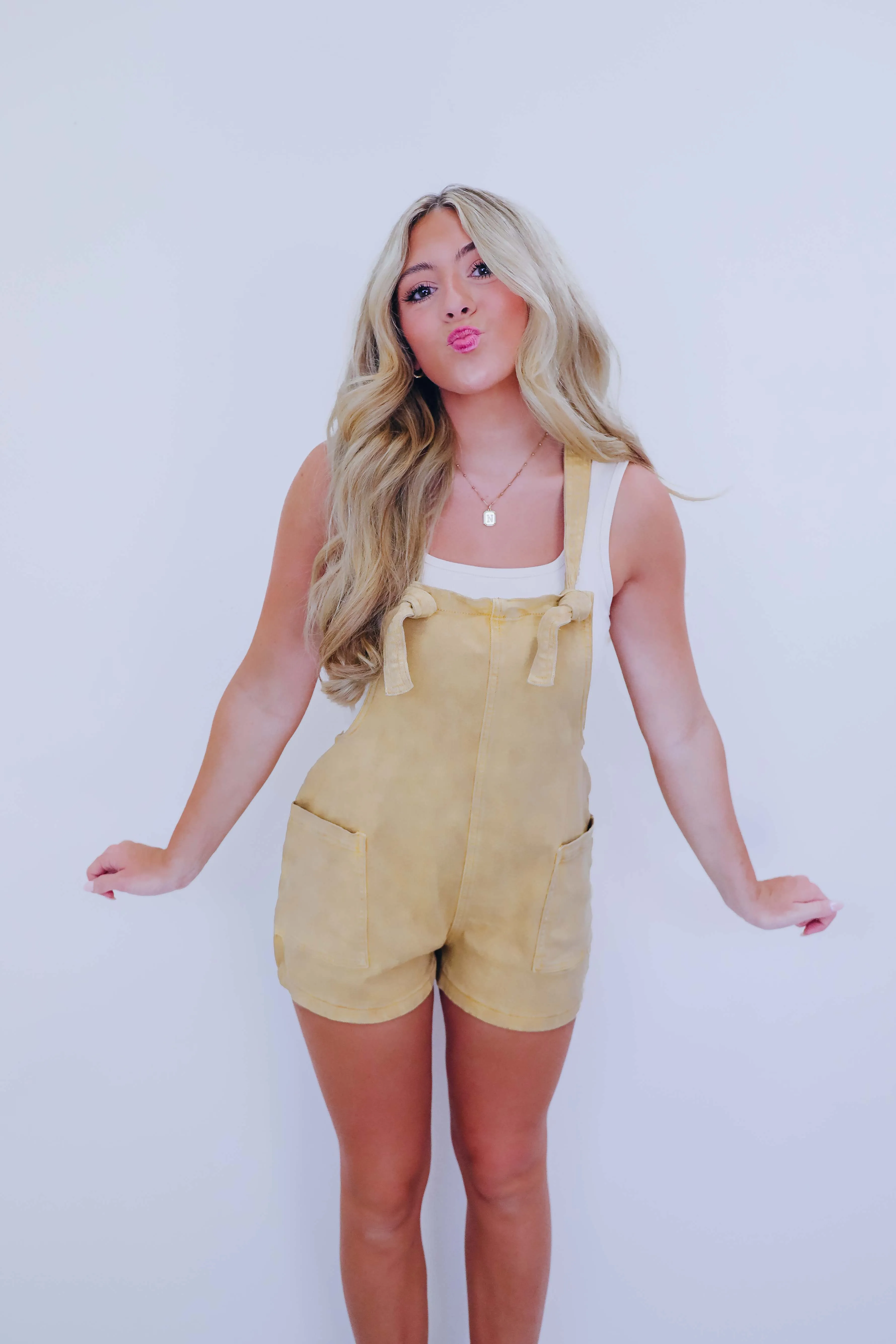 ***Kami Comfy Tie Knot Shortalls - 7 Colors SAMPLE