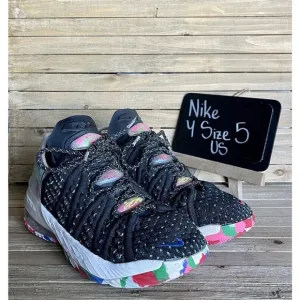 Kids Nike Lebron 2018 GS James Gang Black Basketball Sneakers Shoes Size 5 Y GUC