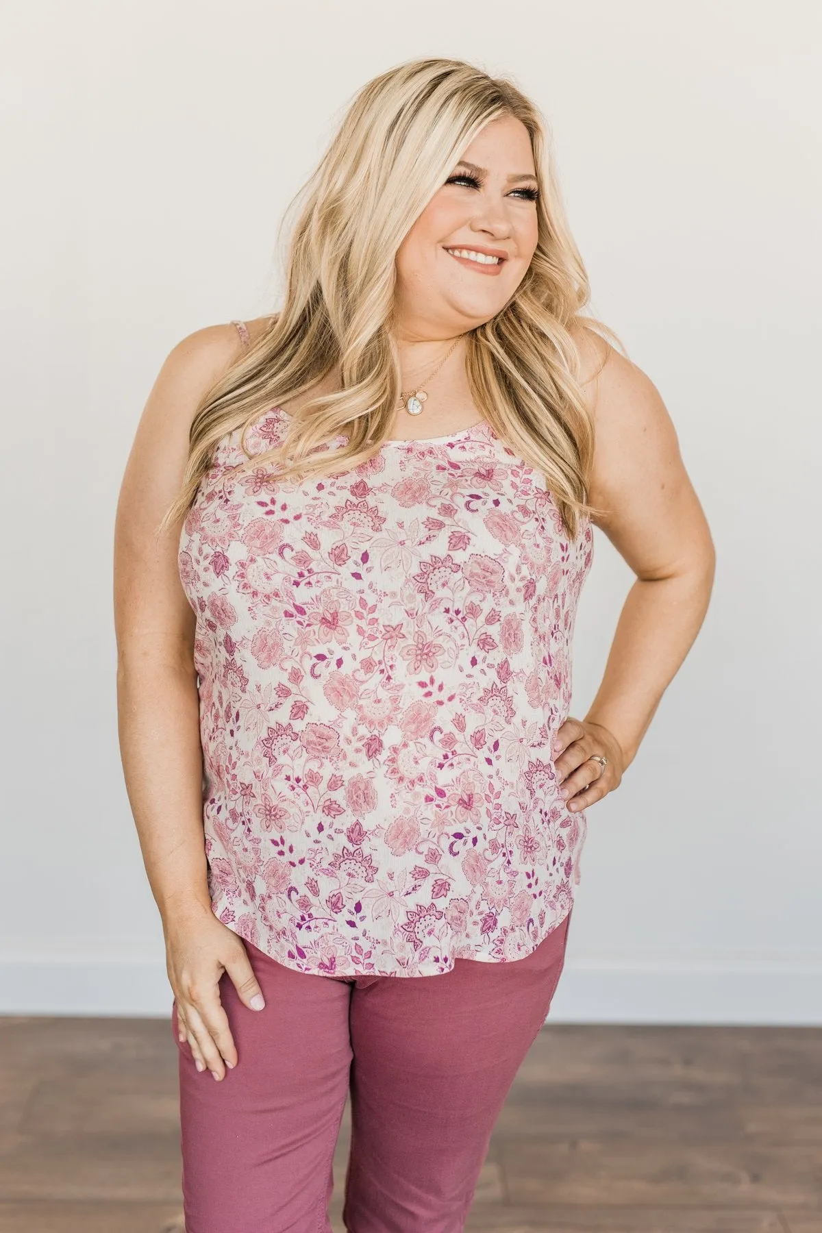 Little Things In Life Floral Tank Top- Shades Of Pink