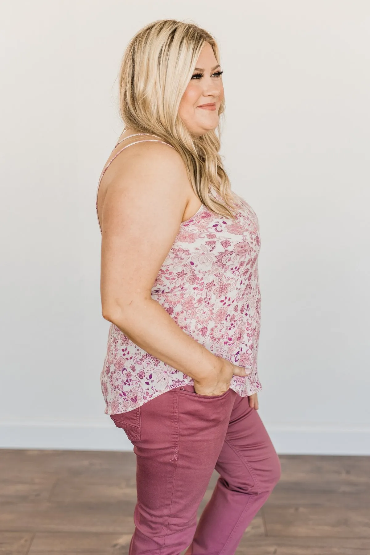 Little Things In Life Floral Tank Top- Shades Of Pink