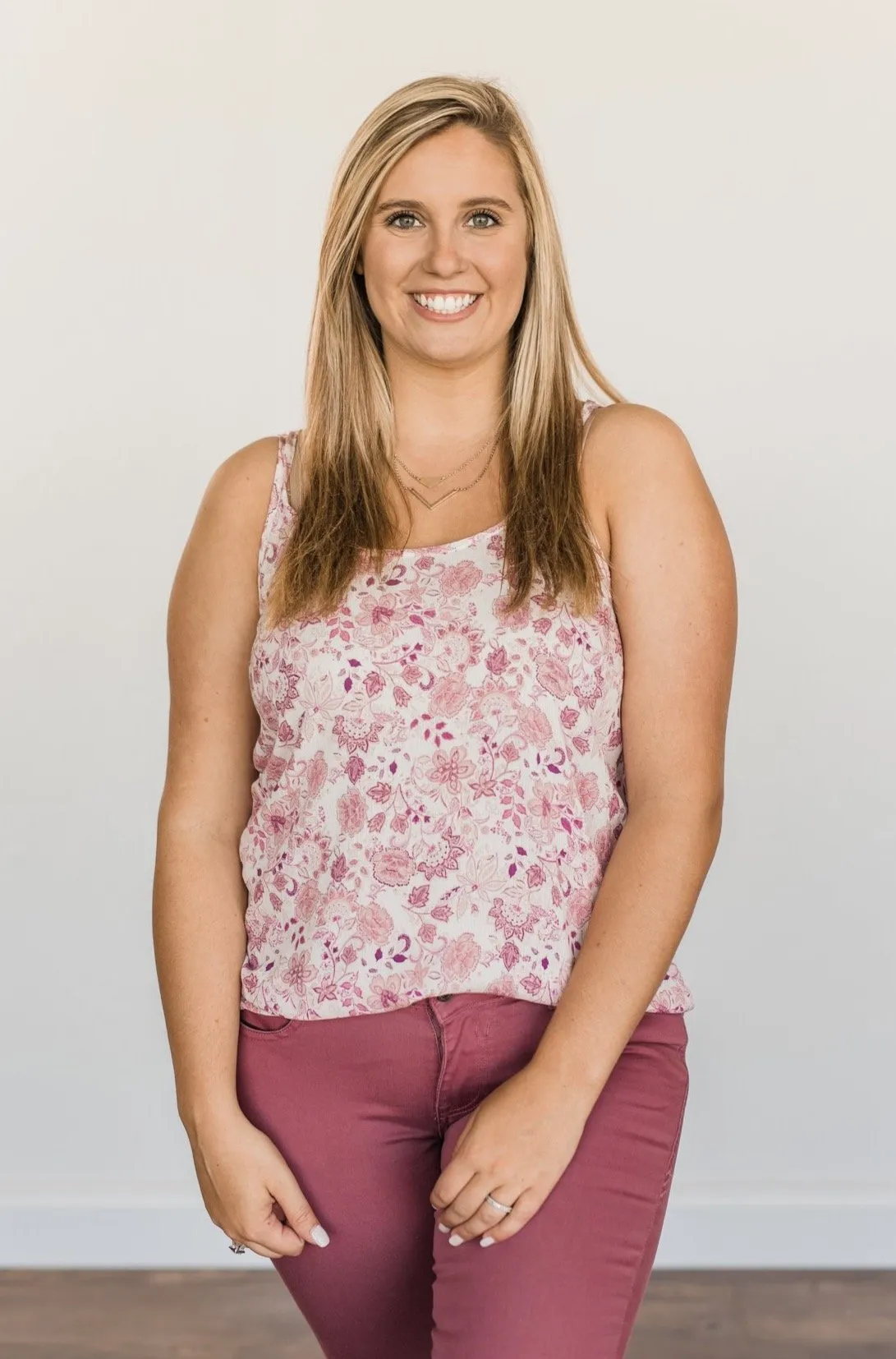 Little Things In Life Floral Tank Top- Shades Of Pink