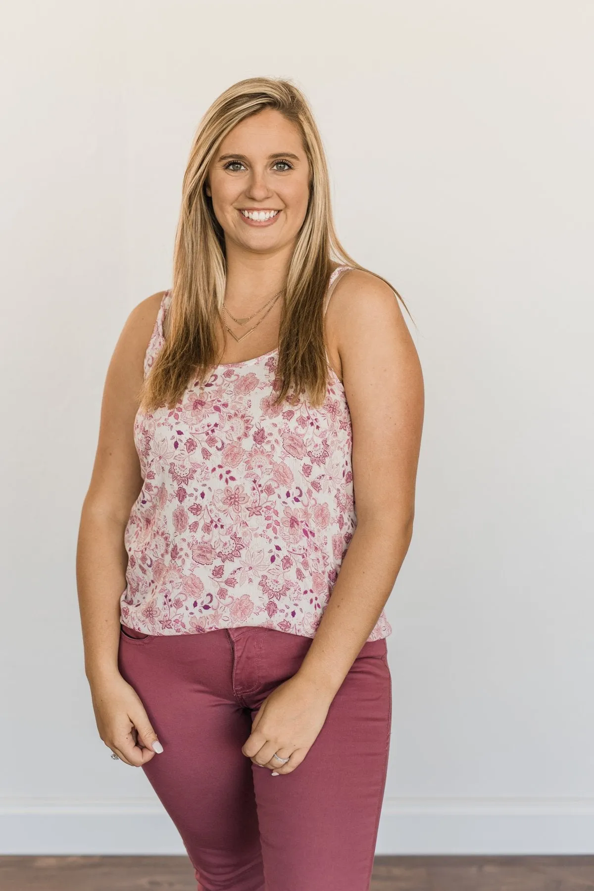 Little Things In Life Floral Tank Top- Shades Of Pink