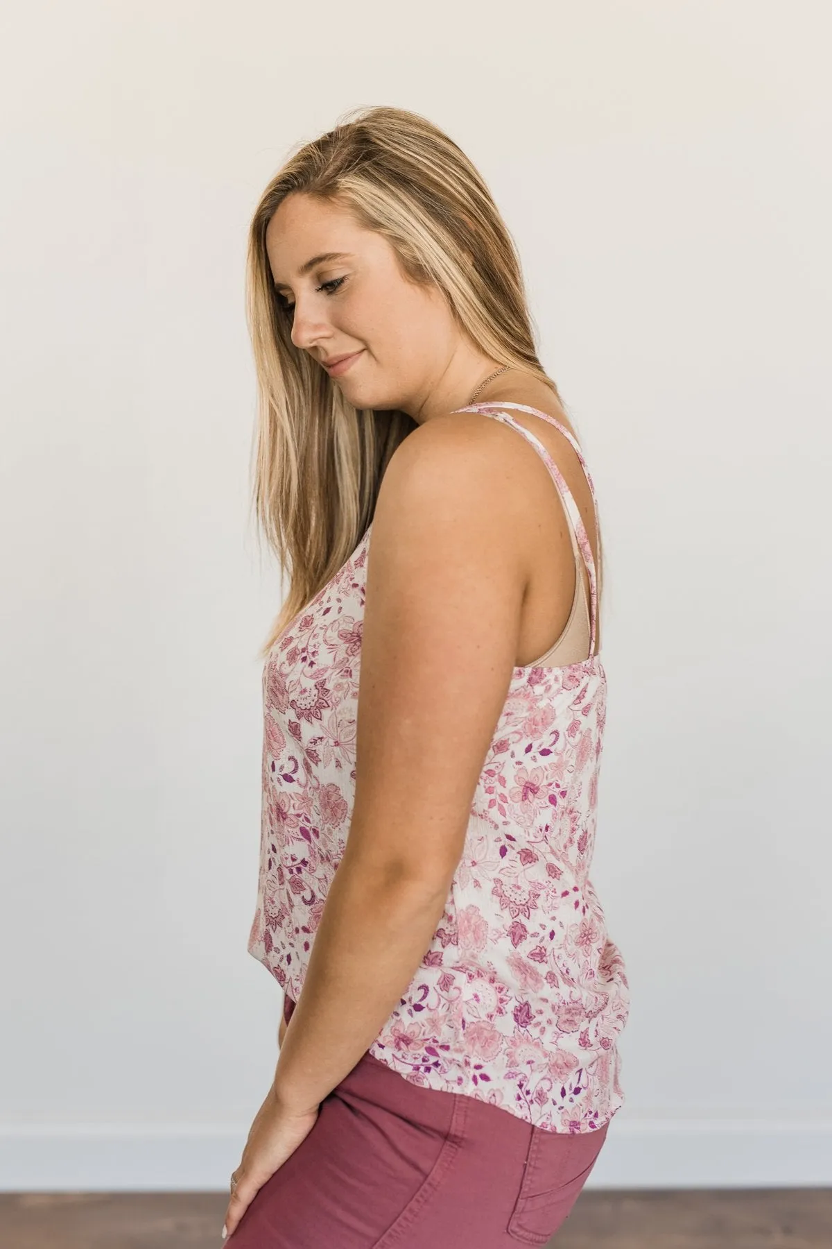 Little Things In Life Floral Tank Top- Shades Of Pink