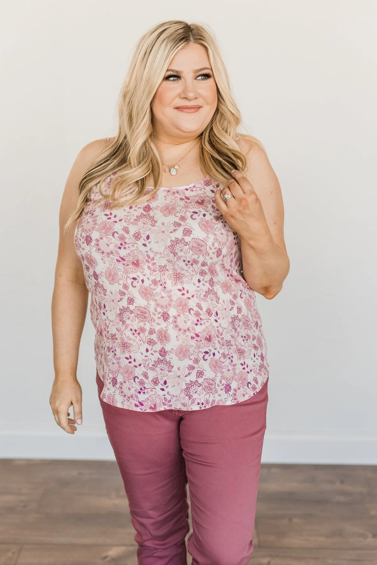 Little Things In Life Floral Tank Top- Shades Of Pink