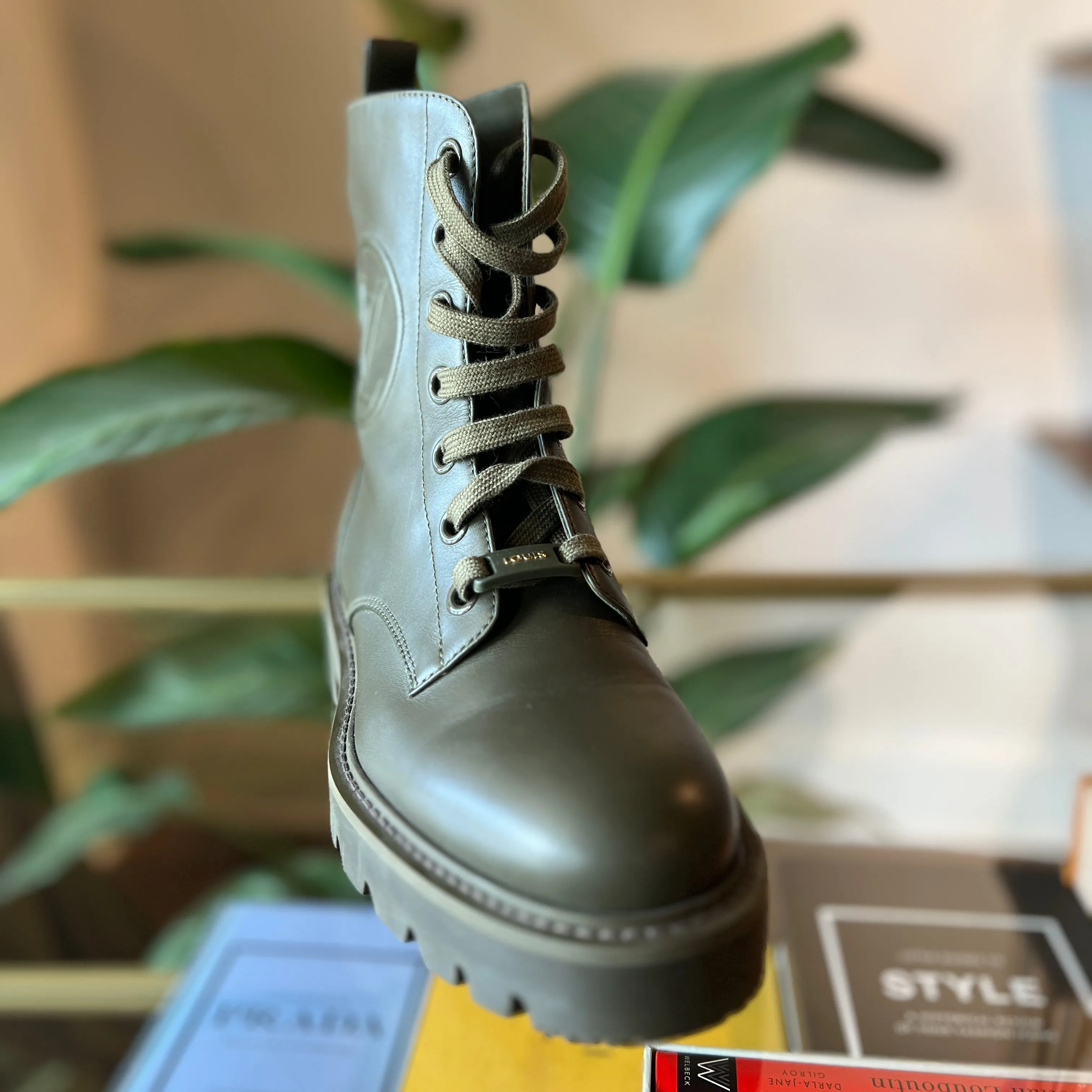 LOUIS VUITTON Military Green Territory Boots MA0261 36 US 5.5