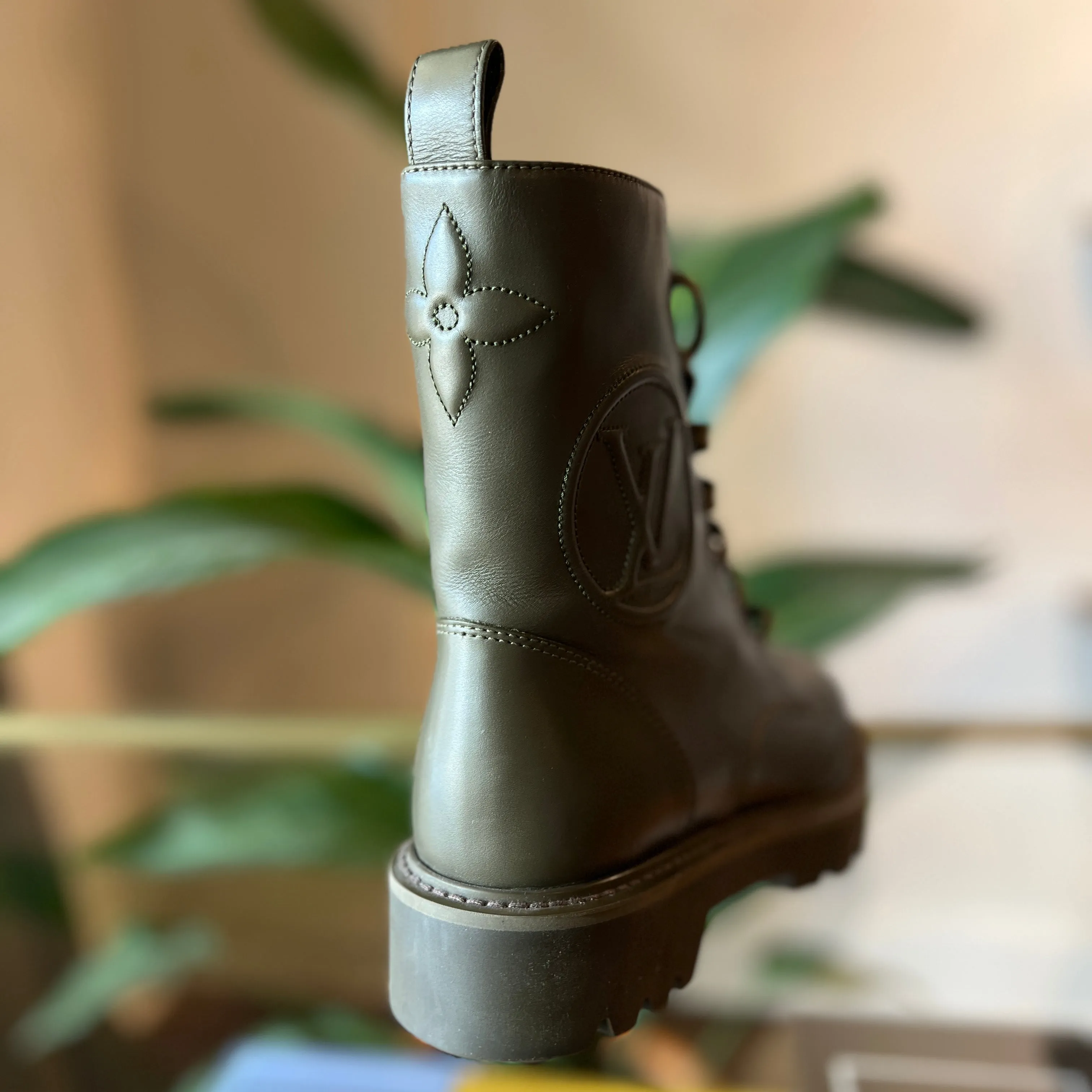 LOUIS VUITTON Military Green Territory Boots MA0261 36 US 5.5