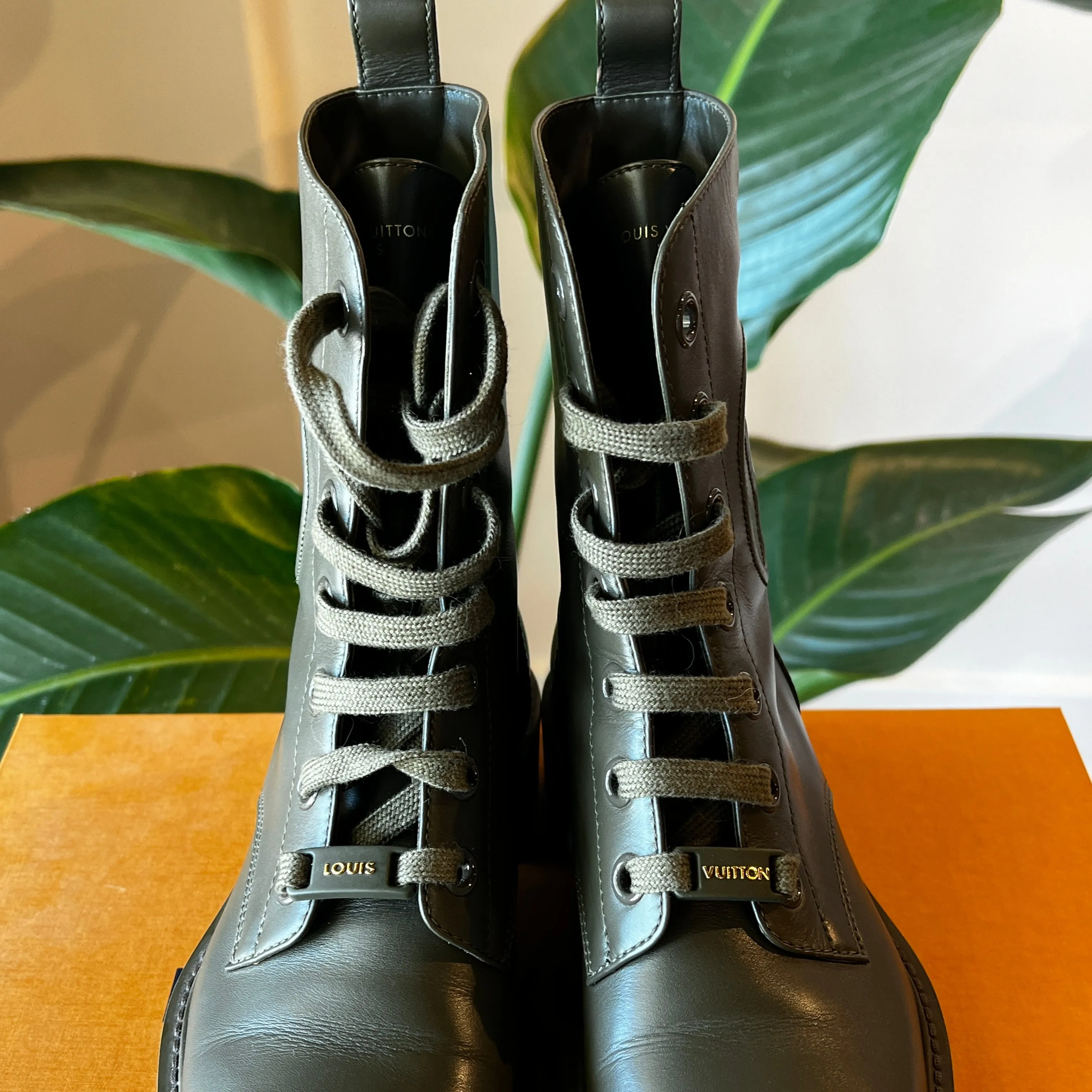 LOUIS VUITTON Military Green Territory Boots MA0261 36 US 5.5