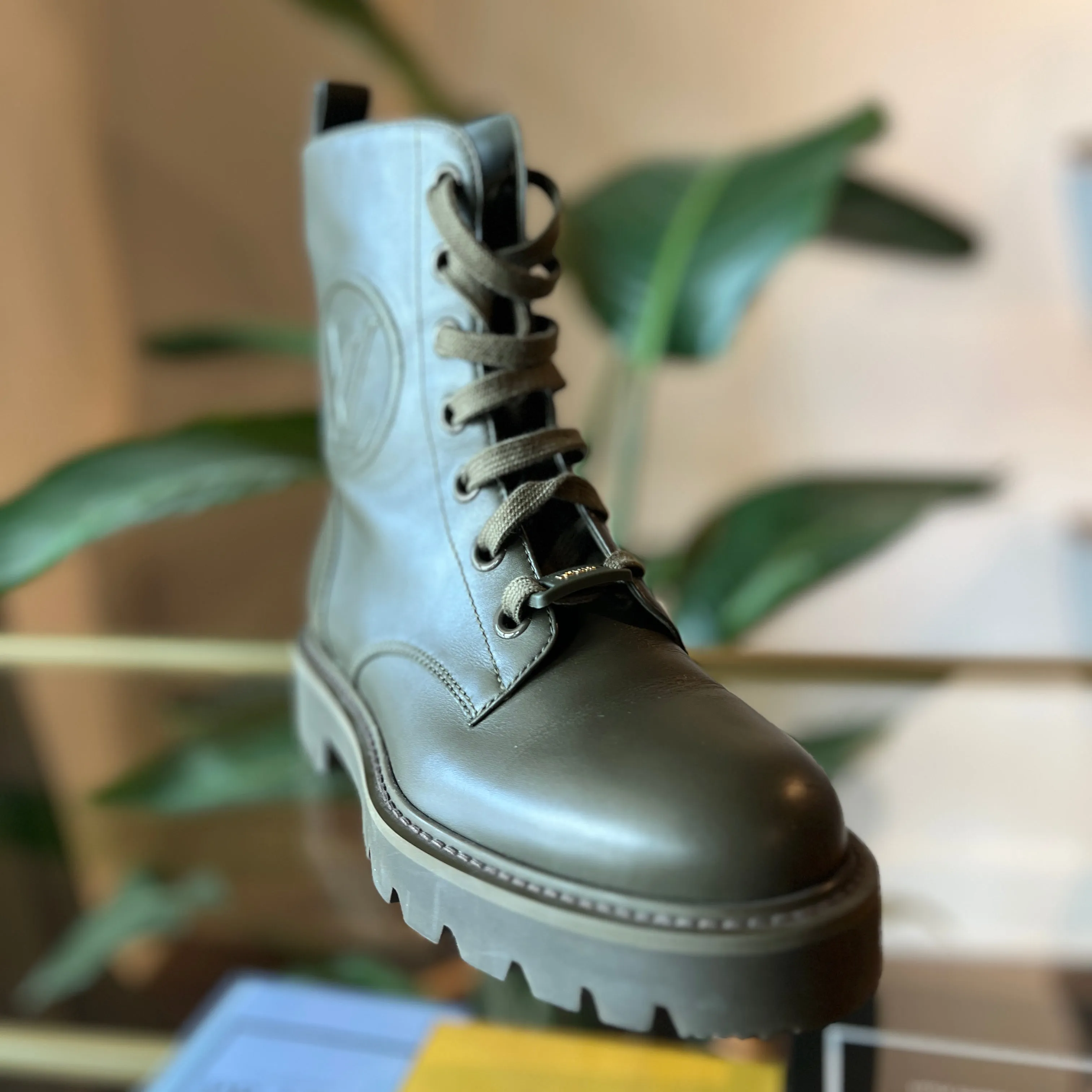 LOUIS VUITTON Military Green Territory Boots MA0261 36 US 5.5