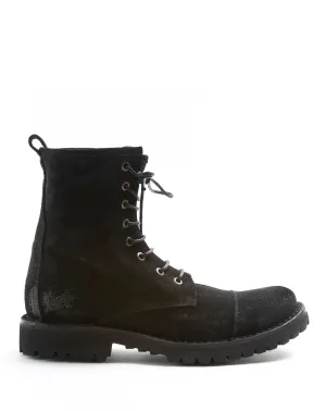 M-EIGHT Black Suede Lace-up Boots