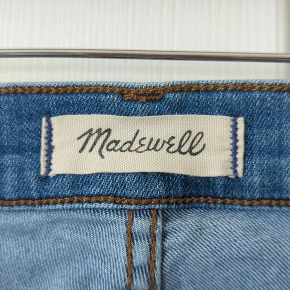 Madewell Classic 9&quot; High Rise Distressed Medium Wash Cropped Skinny Jeans 29