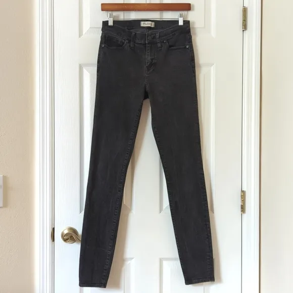 Madewell Classic High Waisted Super Slim Skinny Skinny Jeans Faded Black 30