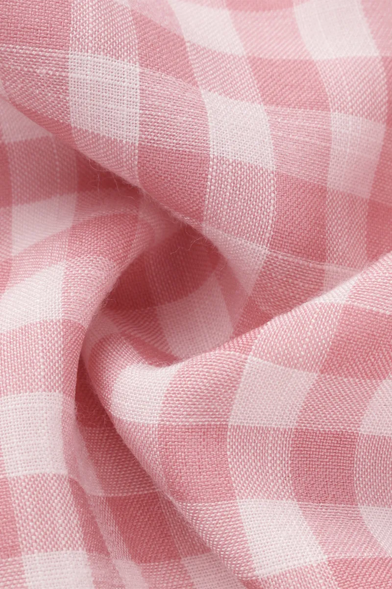 Margaretta Tartan Midi Dress - Pink