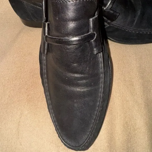 MENS BLACK BRUNO MAGLI SUEDE AND LEATHER LOAFER SIZE 12M