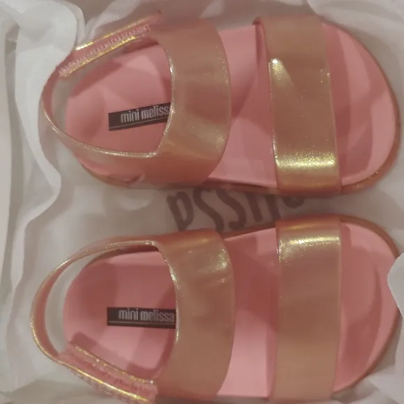 Mini Melissa Cosmic Sandals Rose Gold Size 5