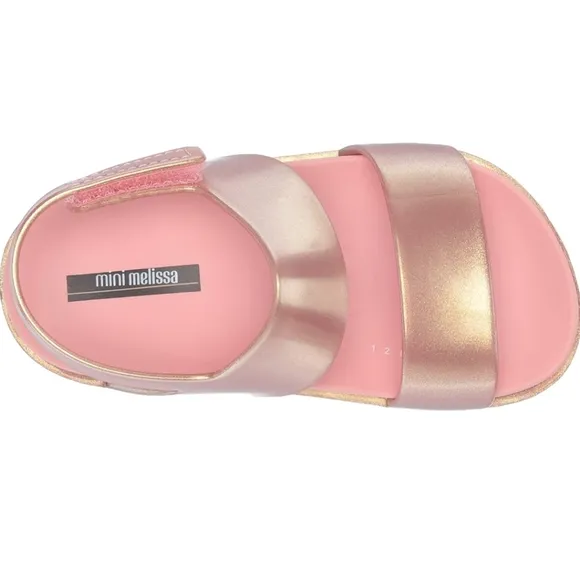 Mini Melissa Cosmic Sandals Rose Gold Size 5