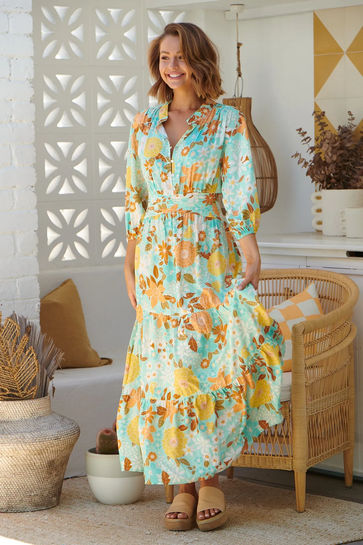 Mint Tiffany Print Opal Maxi Dress
