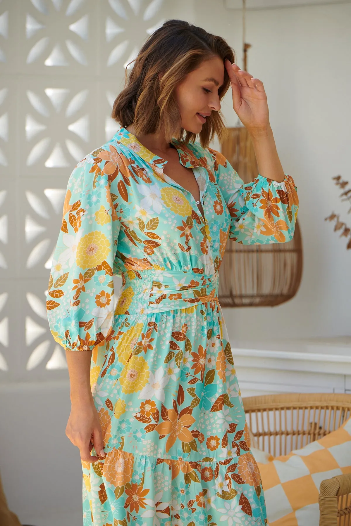 Mint Tiffany Print Opal Maxi Dress