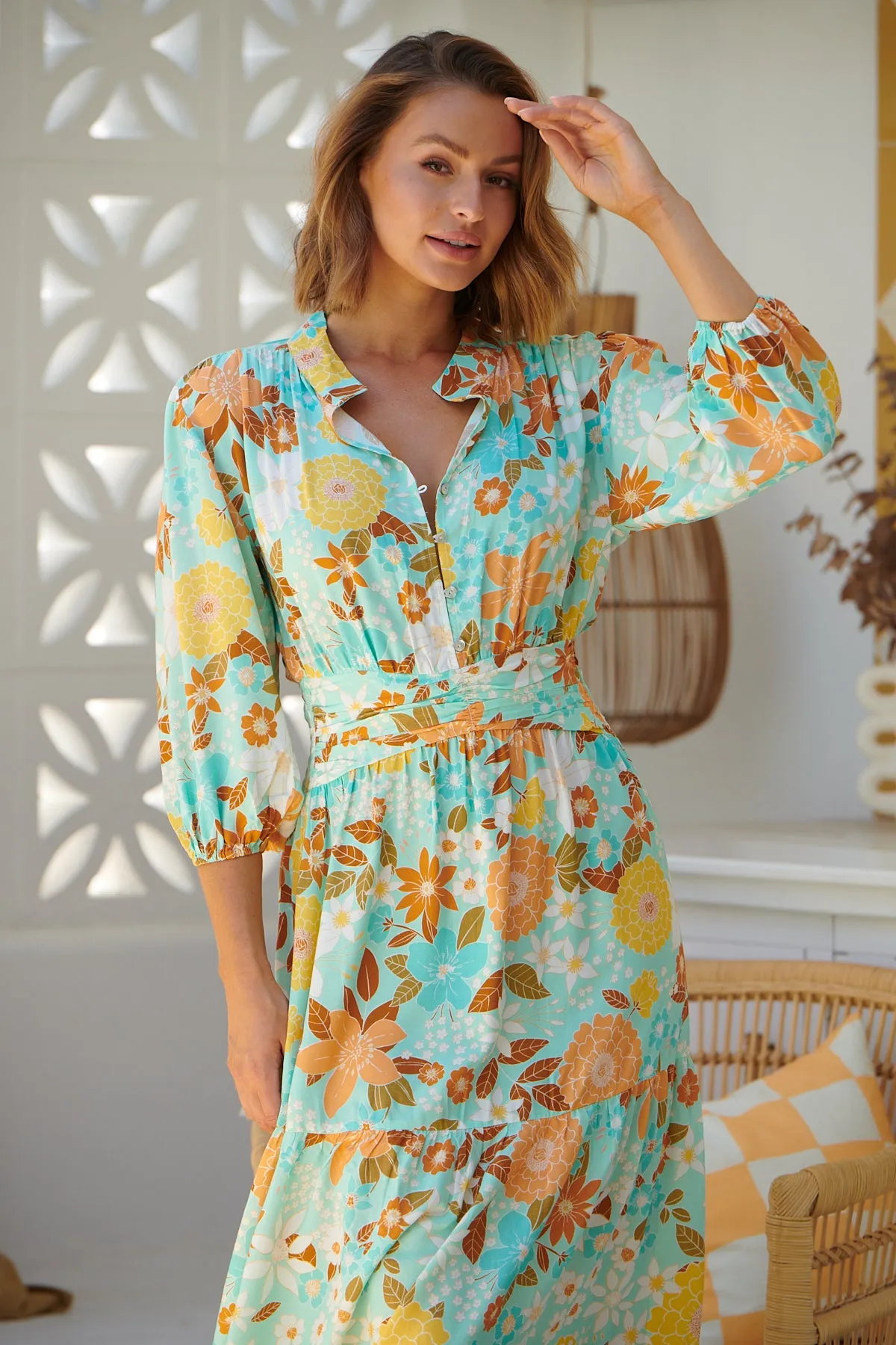 Mint Tiffany Print Opal Maxi Dress
