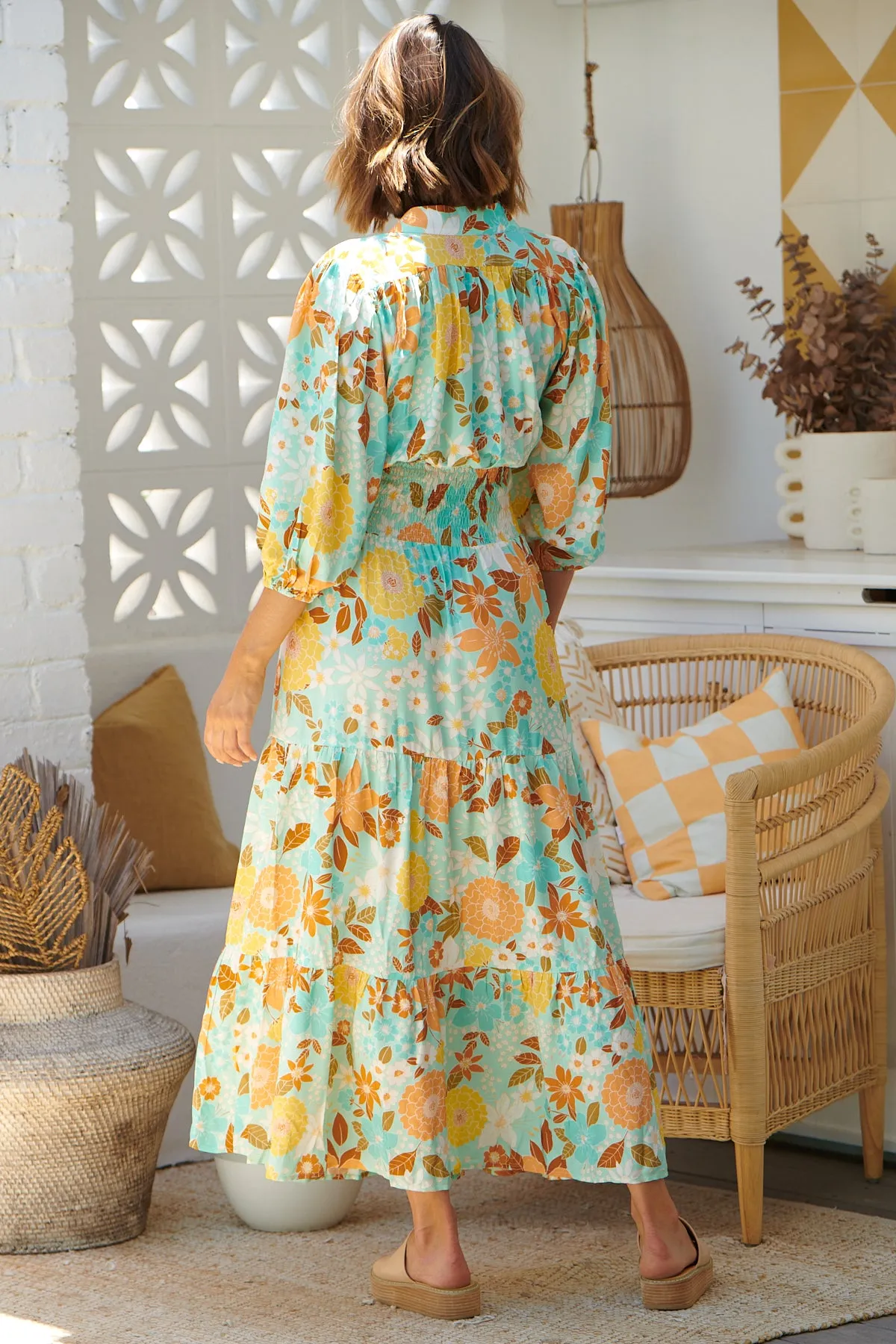 Mint Tiffany Print Opal Maxi Dress