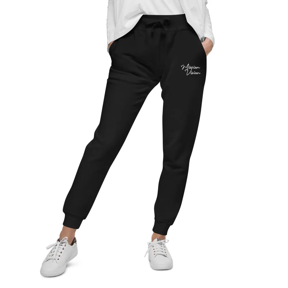 Mission Vision Unisex Fleece Sweatpants (White Stitch)