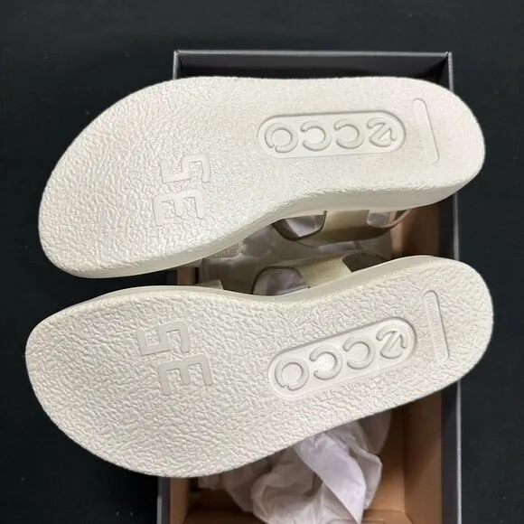 New Ecco Flowt Strap Sandals Pure White Gold 35