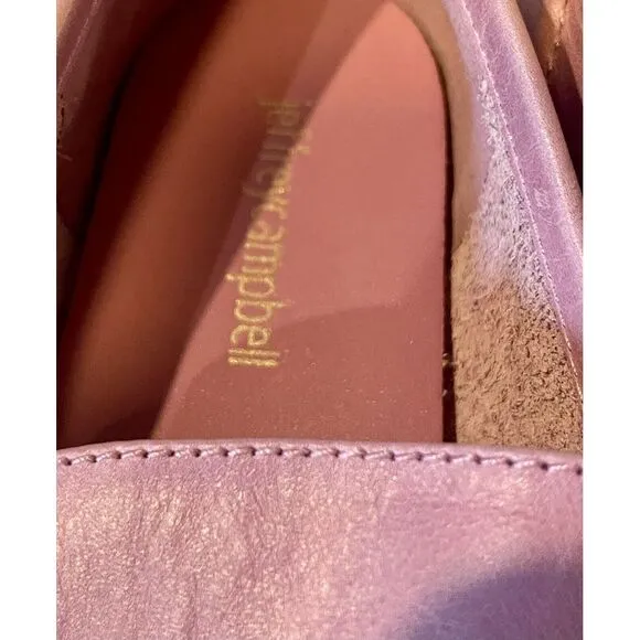 New Jeffrey Campbell Velviteen Horsebit Baby Pink Loafers Flats Shoes Size 7.5