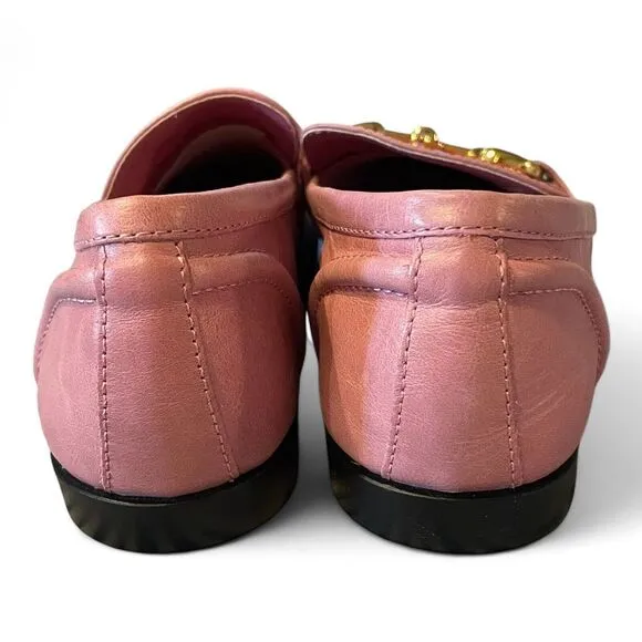 New Jeffrey Campbell Velviteen Horsebit Baby Pink Loafers Flats Shoes Size 7.5