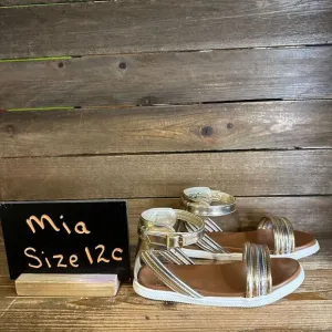 New Little Kids Mini Mia Lil Crisanta Metallic Leather Ankle Strap Sandals 12 C‎
