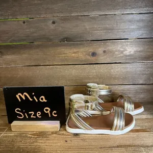 New Little Kids Mini Mia‎ Lil Crisanta Metallic Leather Ankle Strap Sandals 9 C