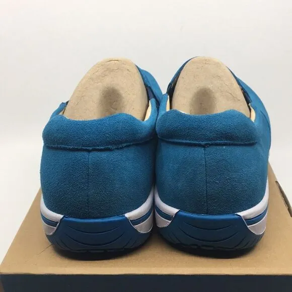 NIB Alegria Aaron Blue Suede Slip On Shoes - Size 43 EU 9.5 US (W US 13)