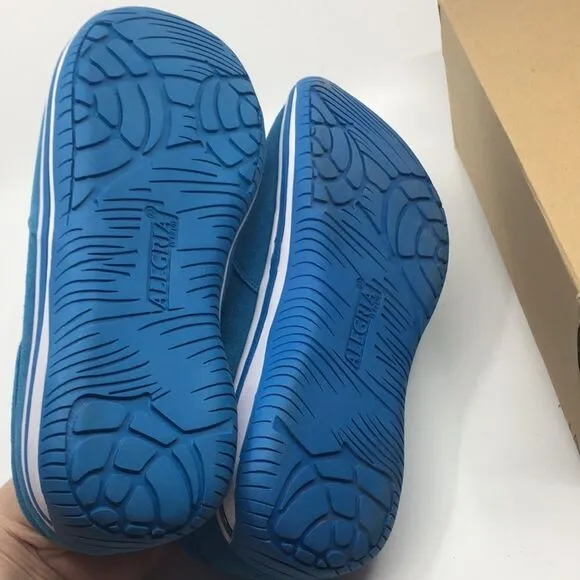 NIB Alegria Aaron Blue Suede Slip On Shoes - Size 43 EU 9.5 US (W US 13)