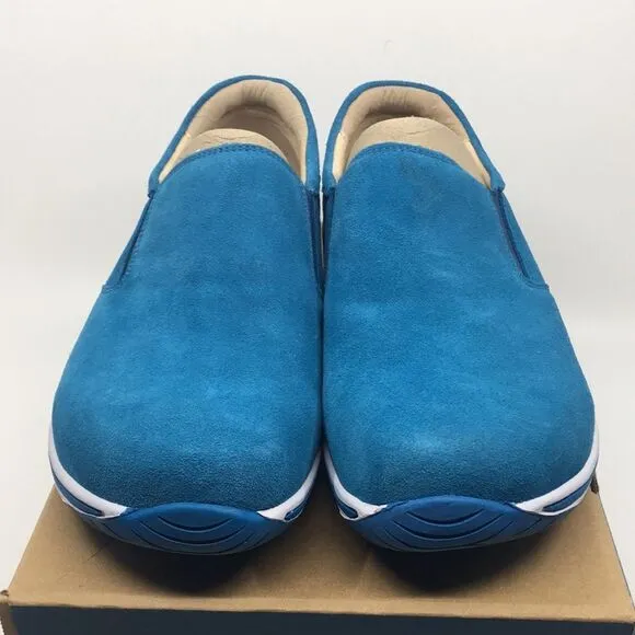 NIB Alegria Aaron Blue Suede Slip On Shoes - Size 43 EU 9.5 US (W US 13)