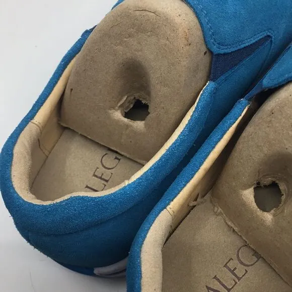 NIB Alegria Aaron Blue Suede Slip On Shoes - Size 43 EU 9.5 US (W US 13)