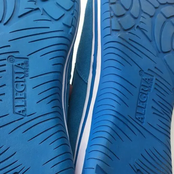 NIB Alegria Aaron Blue Suede Slip On Shoes - Size 43 EU 9.5 US (W US 13)