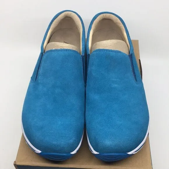 NIB Alegria Aaron Blue Suede Slip On Shoes - Size 43 EU 9.5 US (W US 13)