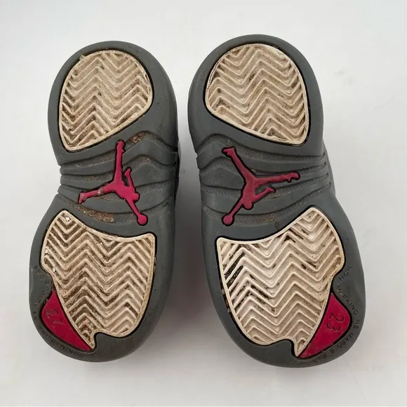 Nike Boys Air Jordan 12 Retro TD Cool Grey Lace-Up Sneakers Shoes - Size 8C