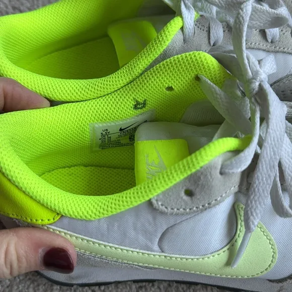 Nike Kids White and Neon Green Sneakers