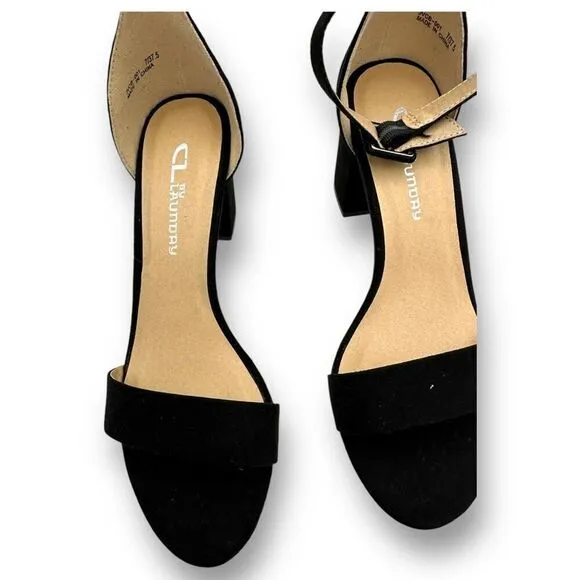 NWOT CL By Laundry Womens Jody Block Heel Sandals Black Size 7