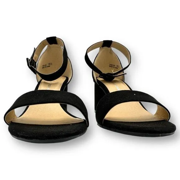NWOT CL By Laundry Womens Jody Block Heel Sandals Black Size 7
