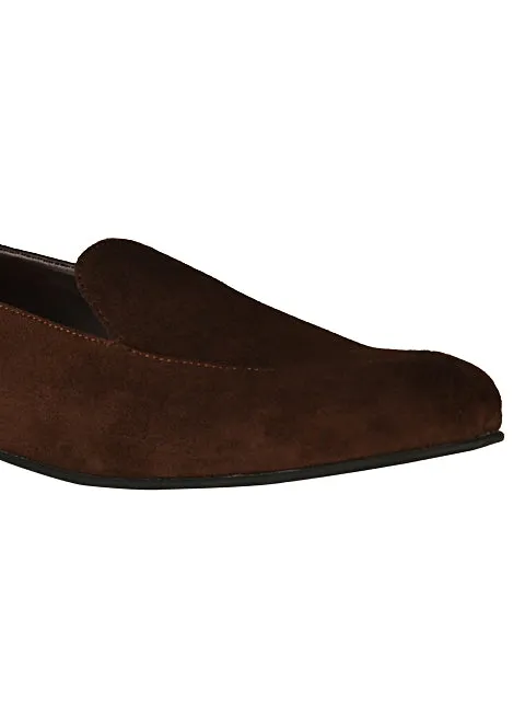 Olivia Brown Suede Loafers For Women