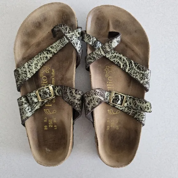 Papillio By Birkenstock Animal Print Sandals with Buckle EU 39 Size 8