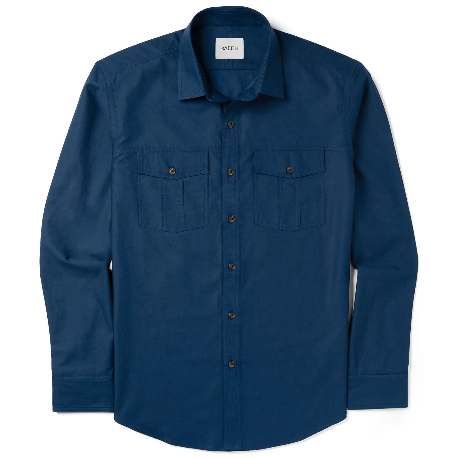Primer Utility Shirt – Cobalt Blue Mercerized Cotton