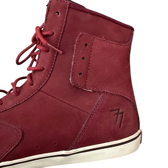 Radii Men's Burgundy Suede High Top Basketball Athletic Sneakers US Size 9