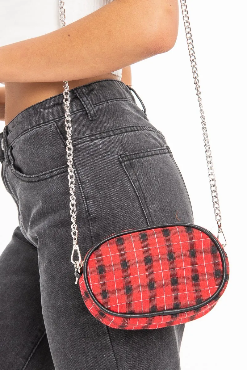 Red Black Plaid Bum Bag - Keyra